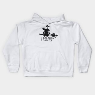 I Believe I Can Fly Halloween Witch Costume Kids Hoodie